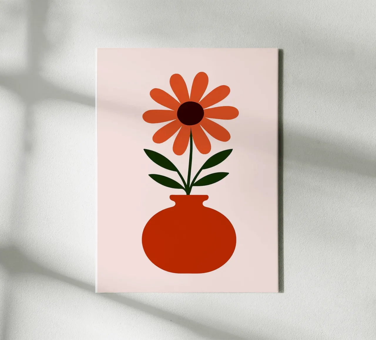 Illustrazione minimalista di un fiore in un vaso tela con Cornice a cassetta da Ethan Smith