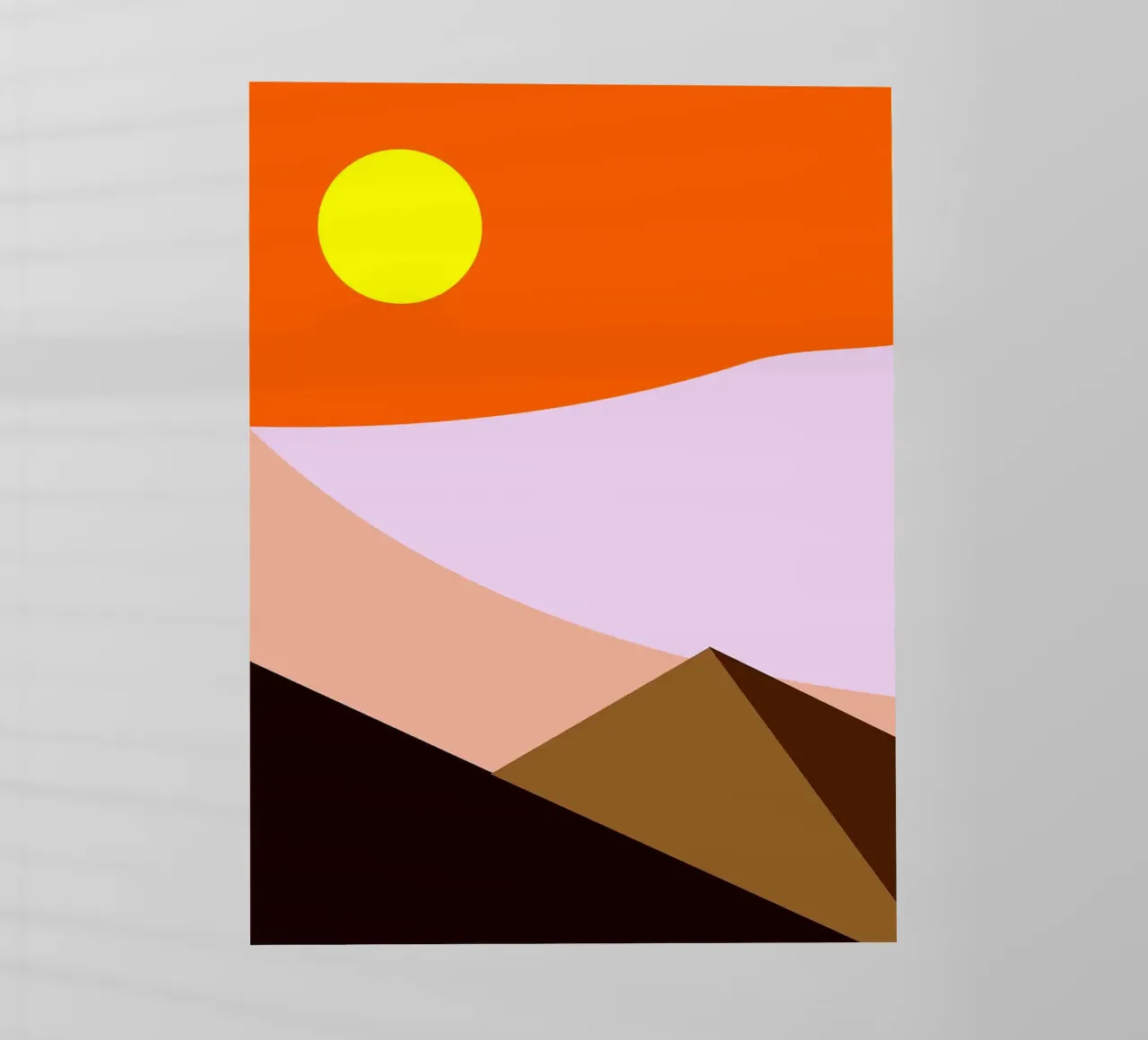Minimalistische Wüstenlandschaft mit Sonne Backlit Folie von Noah Bouchard