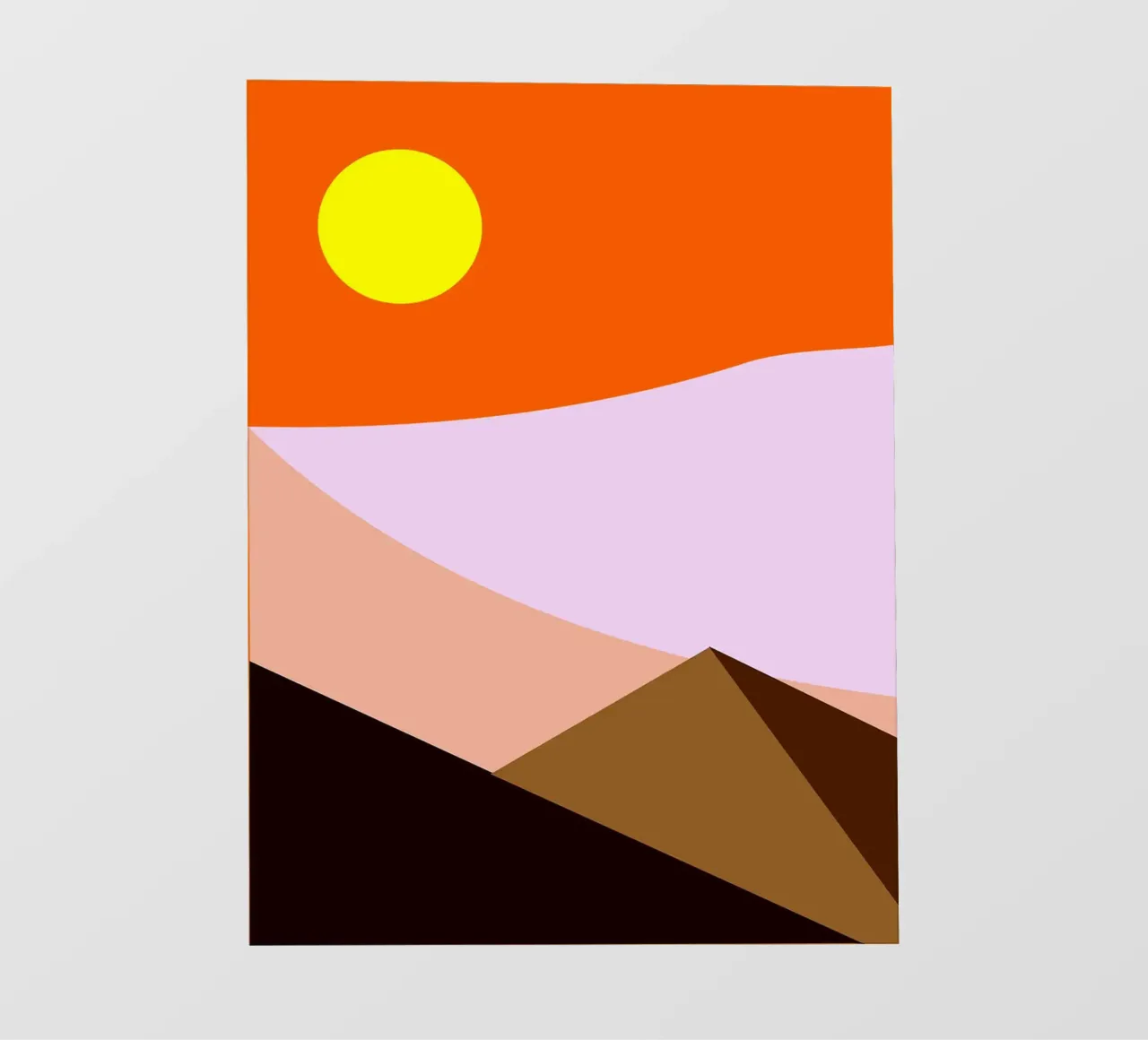 Minimalistische Wüstenlandschaft mit Sonne Backlit Folie von Noah Bouchard
