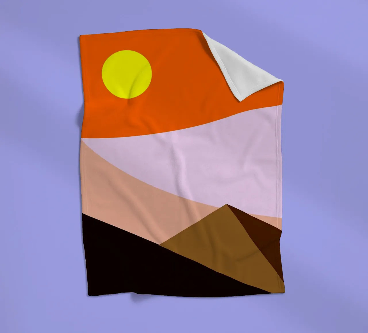 Paesaggio desertico minimalista con sole coperta in pile da Noah Bouchard