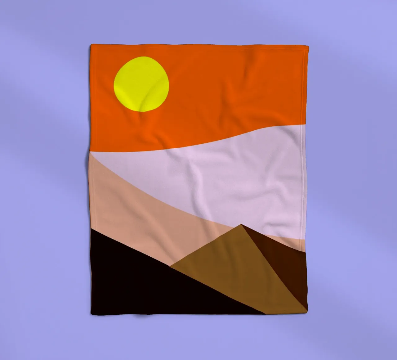 Paesaggio desertico minimalista con sole coperta in pile da Noah Bouchard