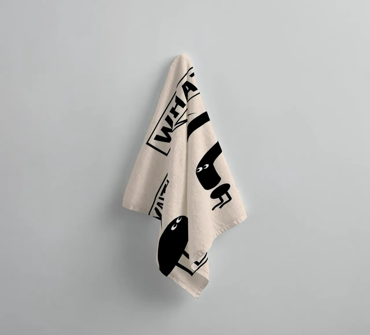 Wait What_ Funny Grammar Minimalist Art towel by Noah Bouchard