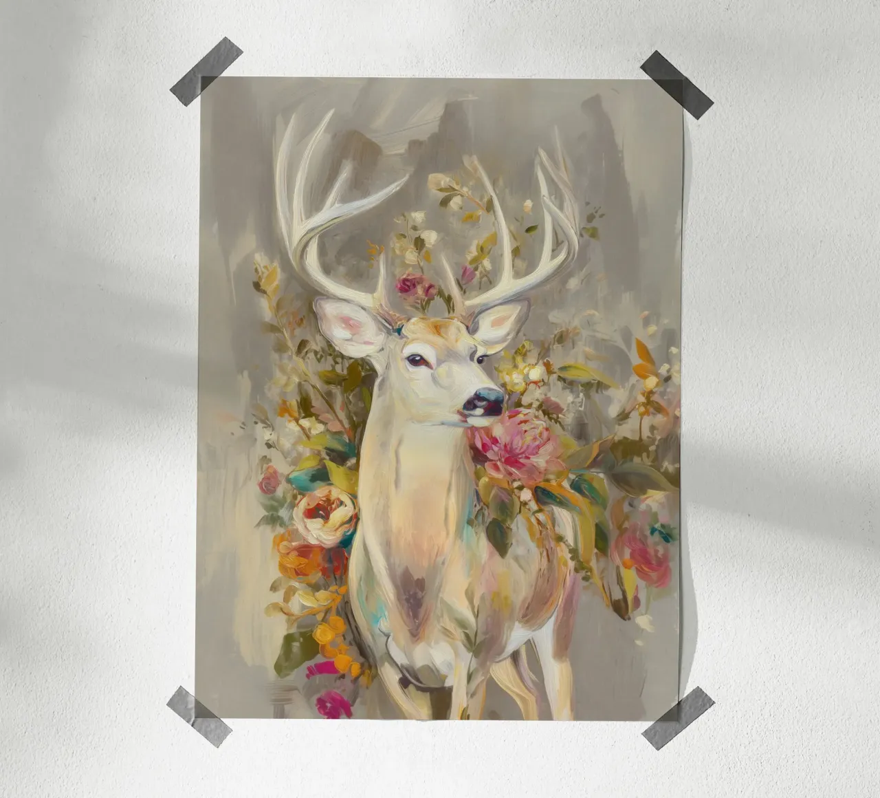 Quadro di stile per il cervo poster da Carinaprint