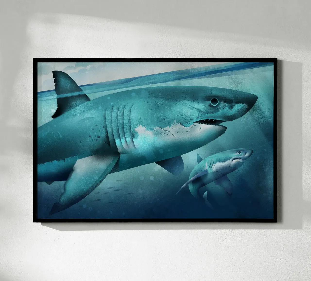 Tiburón blanco poster de David Jackson