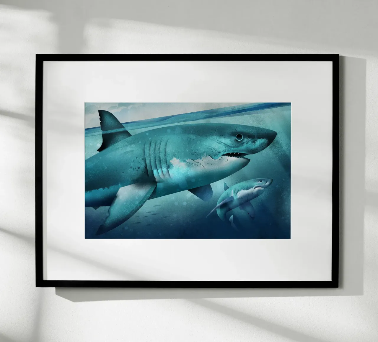 Tiburón blanco poster de David Jackson