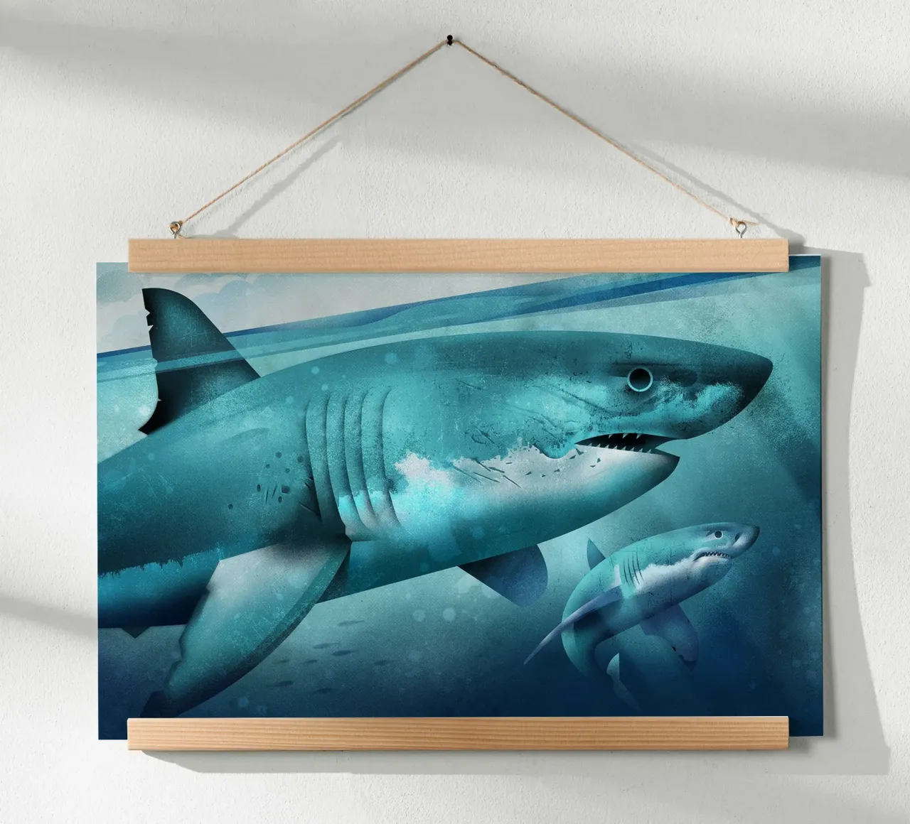 Tiburón blanco poster de David Jackson