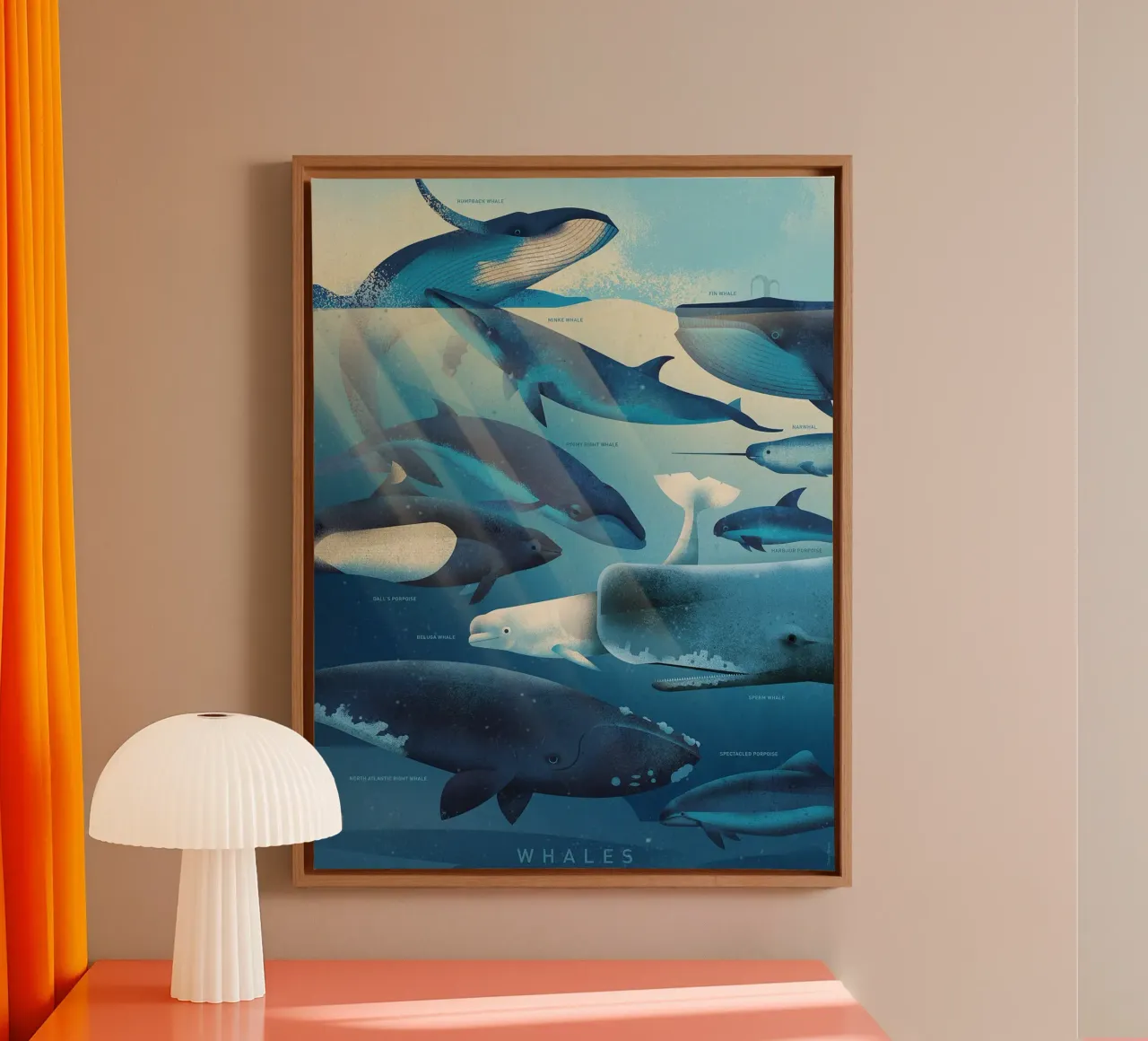 Balene di Dieter Braun tela con Cornice a cassetta da David Jackson