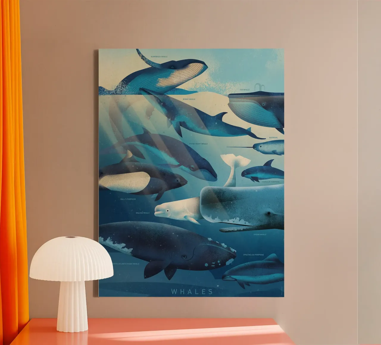 Balene di Dieter Braun tela con Cornice a cassetta da David Jackson
