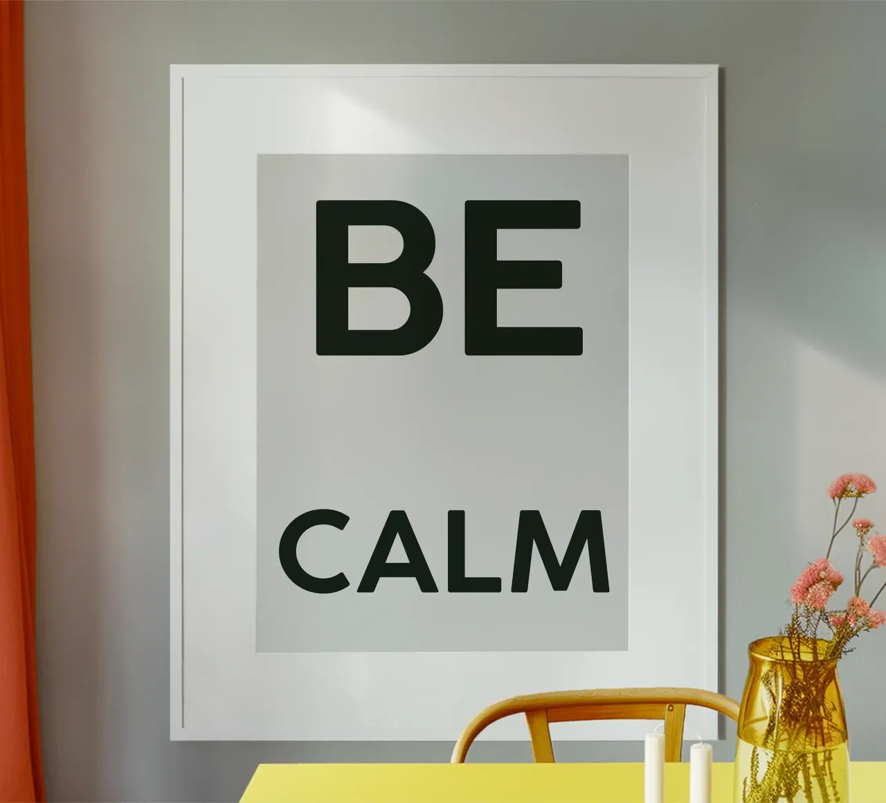 BE CALM - Crudo e rosso poster da Logan Brown