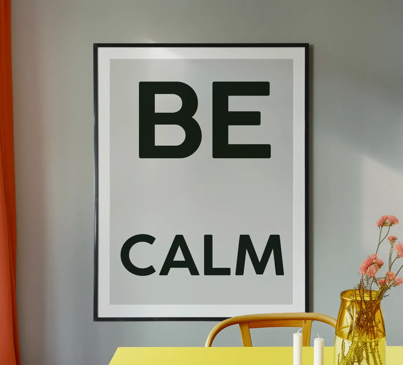 BE CALM - Crudo e rosso poster da Logan Brown