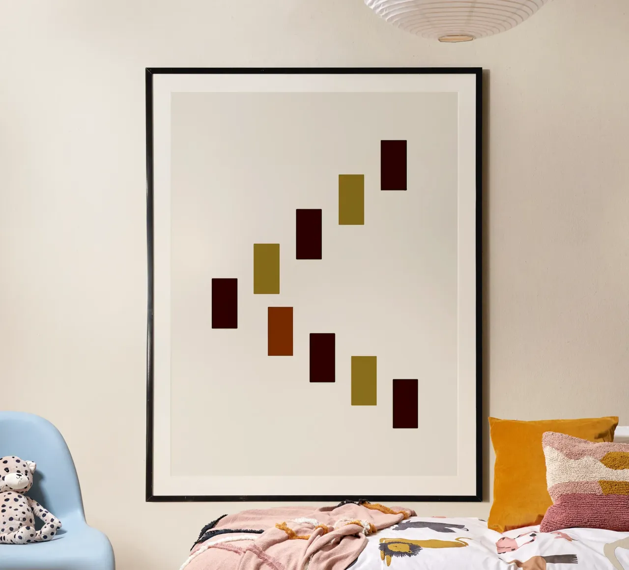 Rectangles abstraits dans les tons de terre poster de Logan Brown