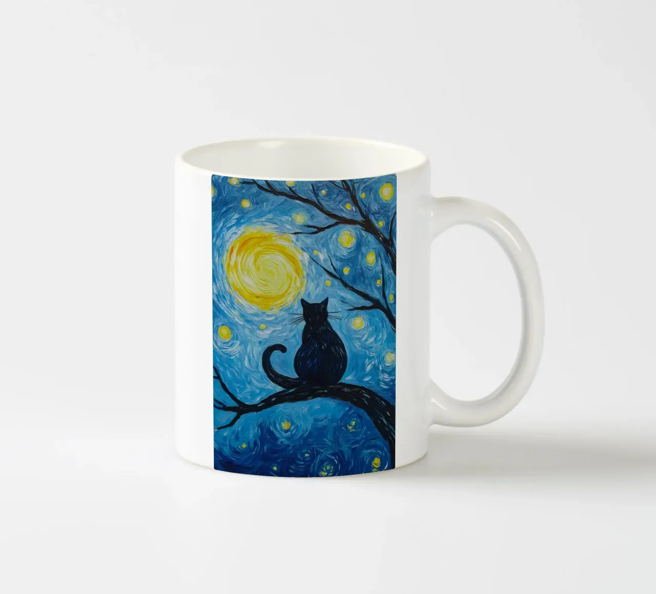 cat on branch tazza in ceramica da lifeline