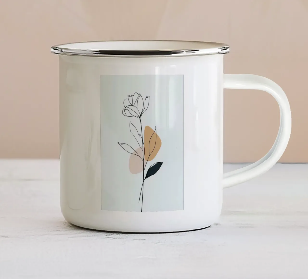 minimalist line flower tazza in smalto da miracle