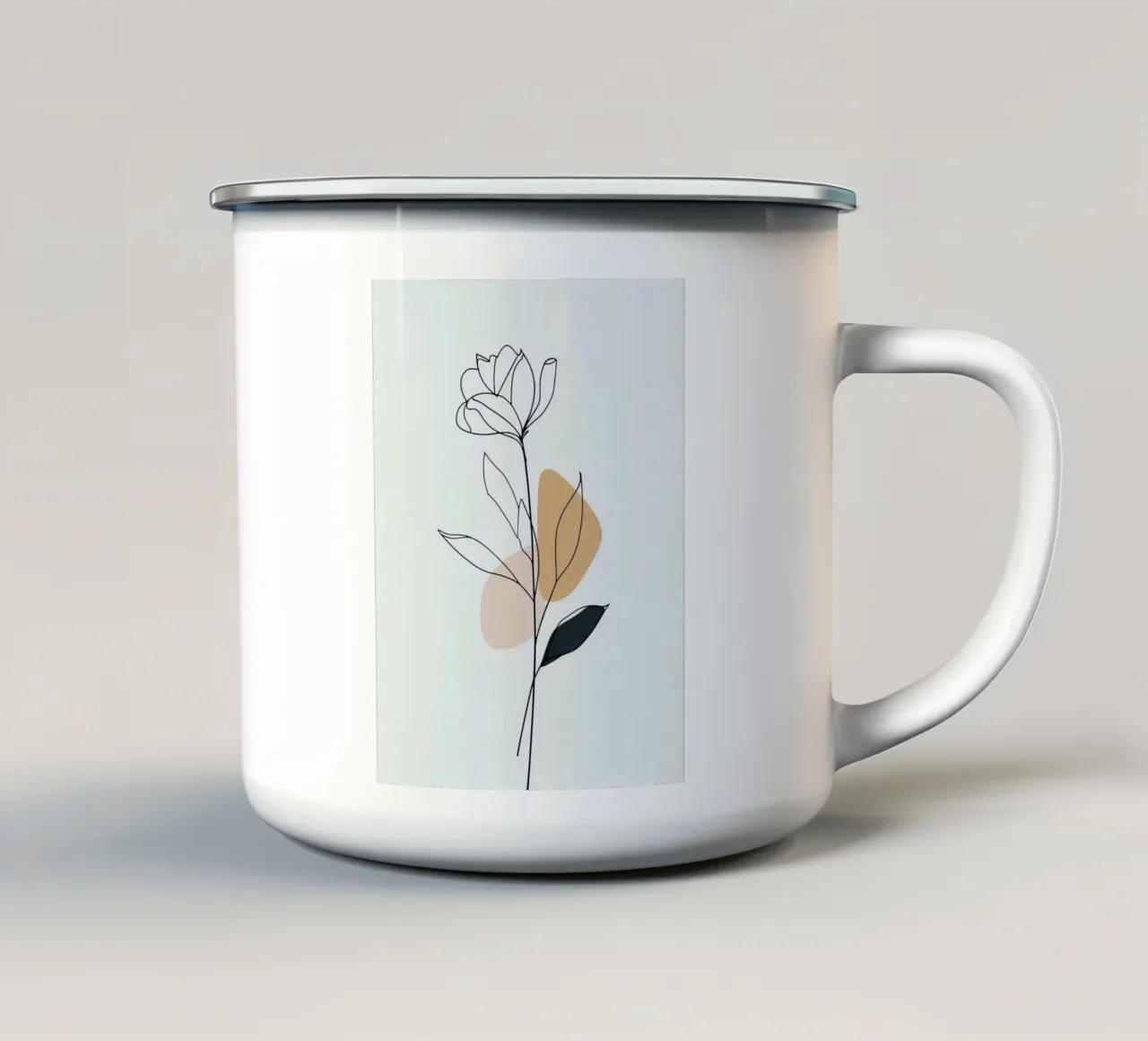 minimalist line flower tazza in smalto da miracle