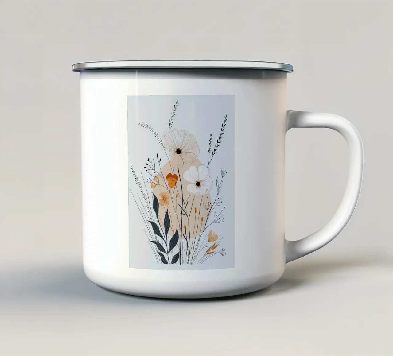 flower canvas tazza in smalto da lifeline