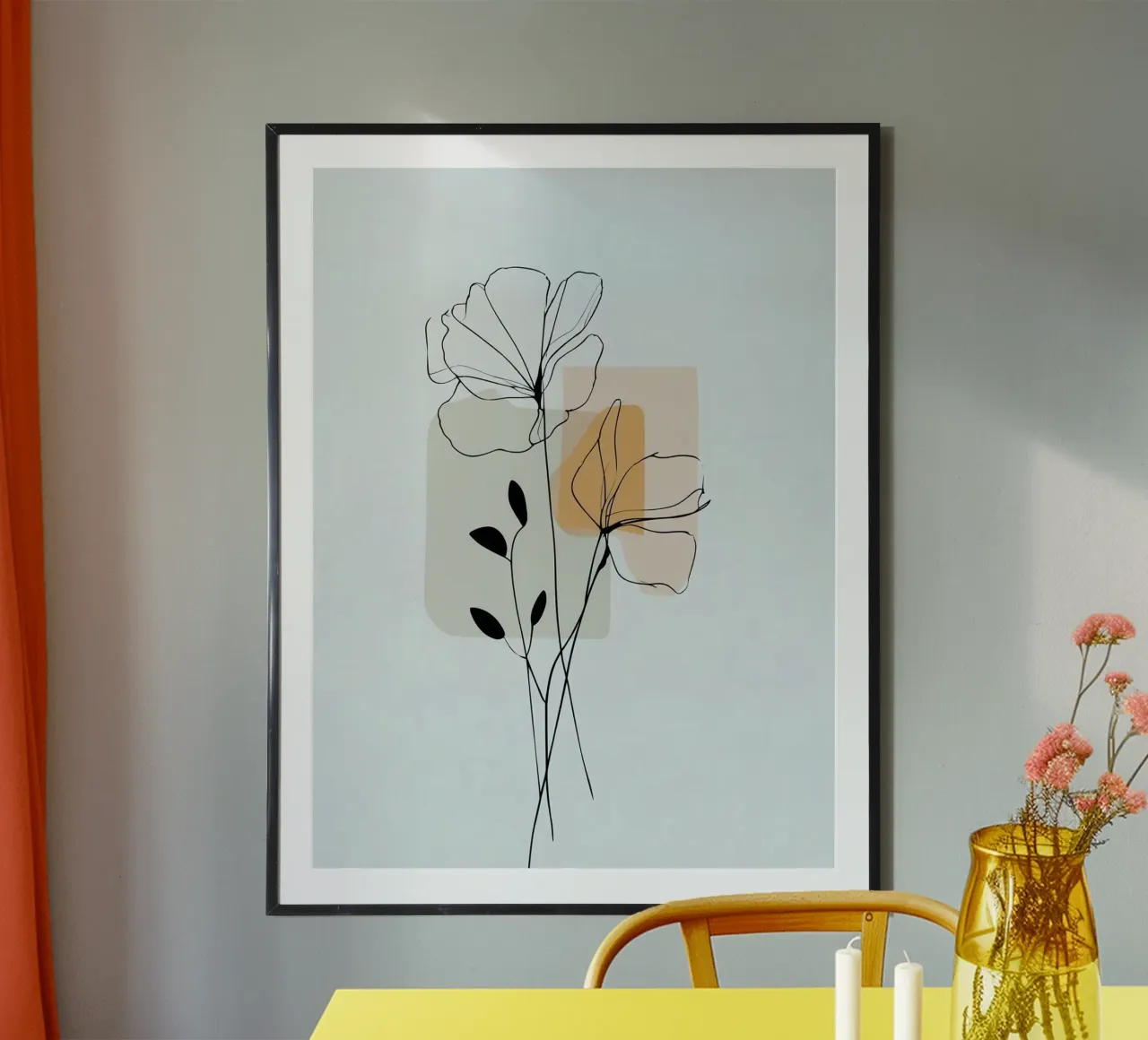 line color flower poster da miracle