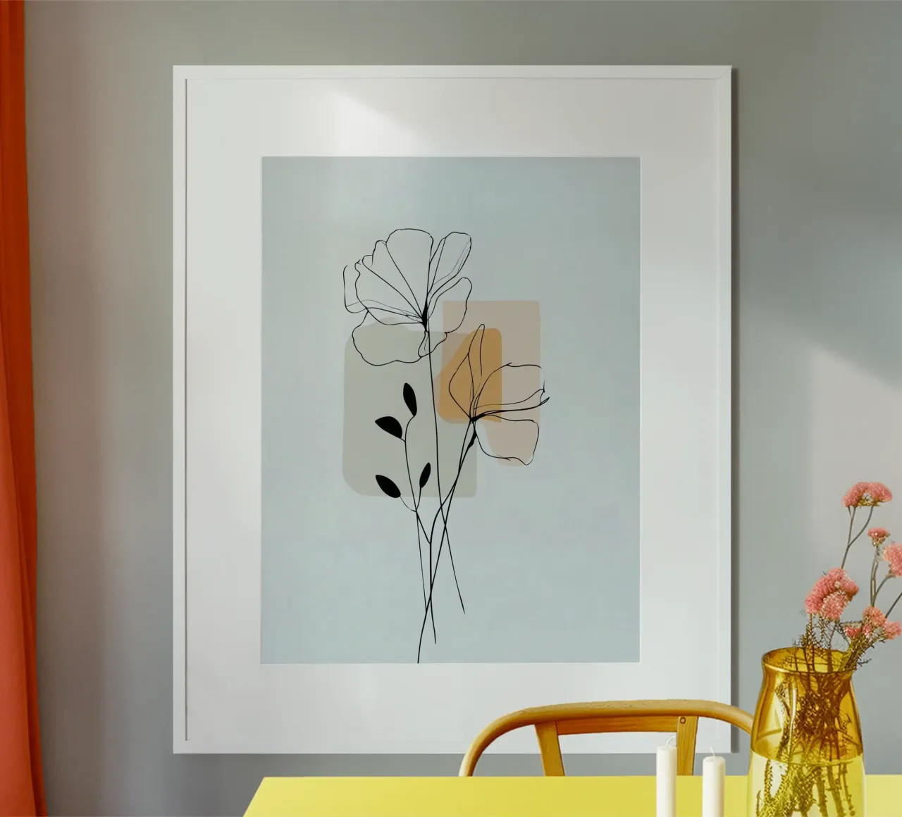 line color flower poster da miracle