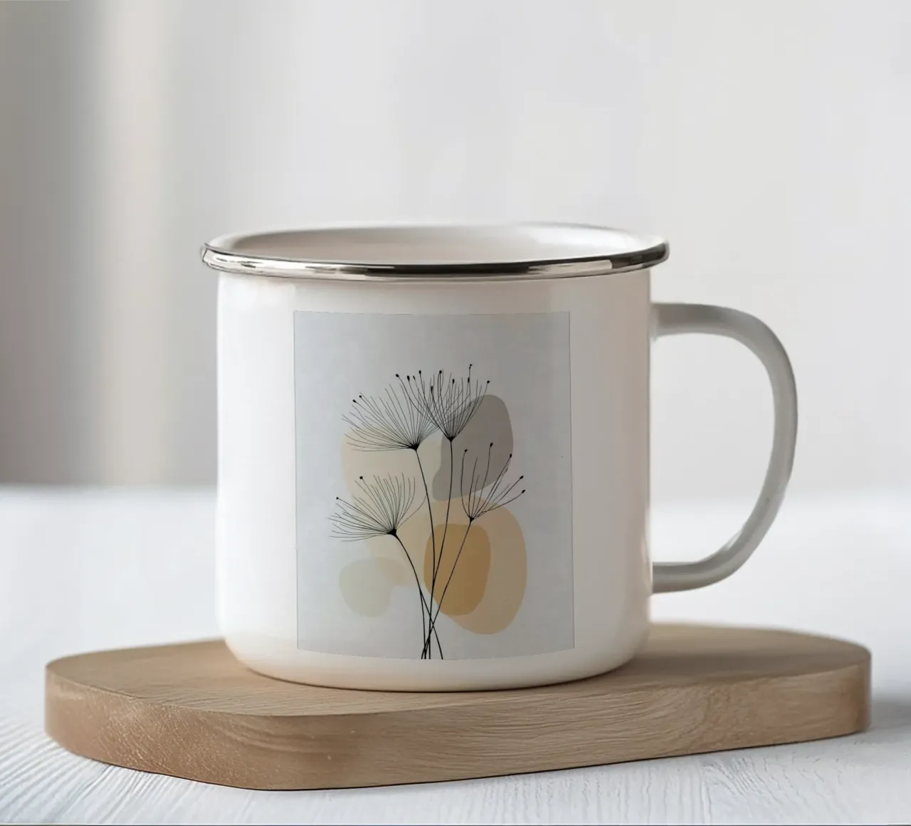 line canvas branch tazza in smalto da miracle