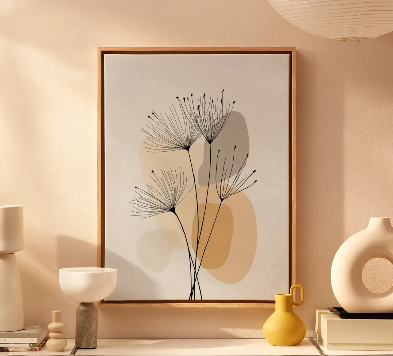 line canvas branch tela con Cornice a cassetta da miracle