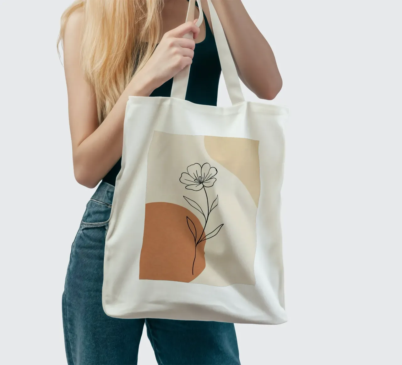 curve line color and flower borsa in juta da lifeline