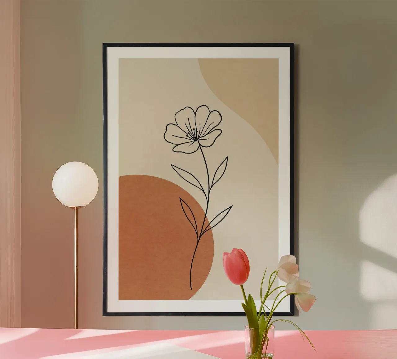 curve line color and flower poster da lifeline