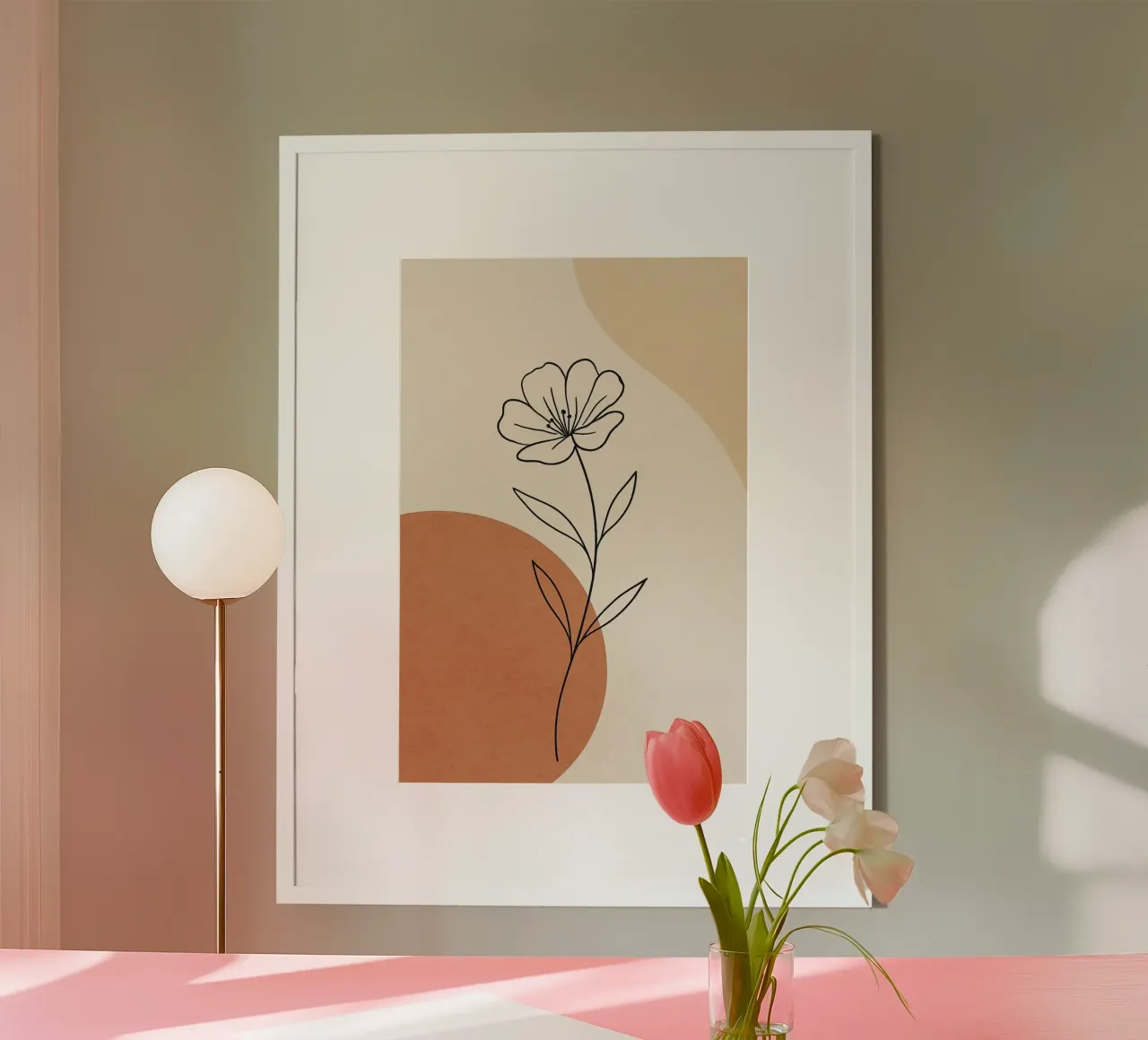 curve line color and flower poster da lifeline