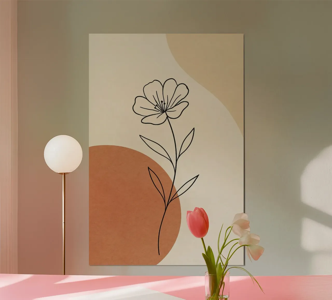 curve line color and flower poster da lifeline