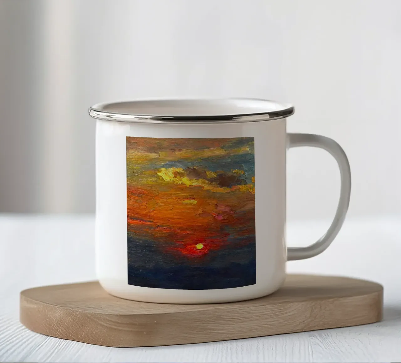 art sun and cloud tazza in smalto da lifeline