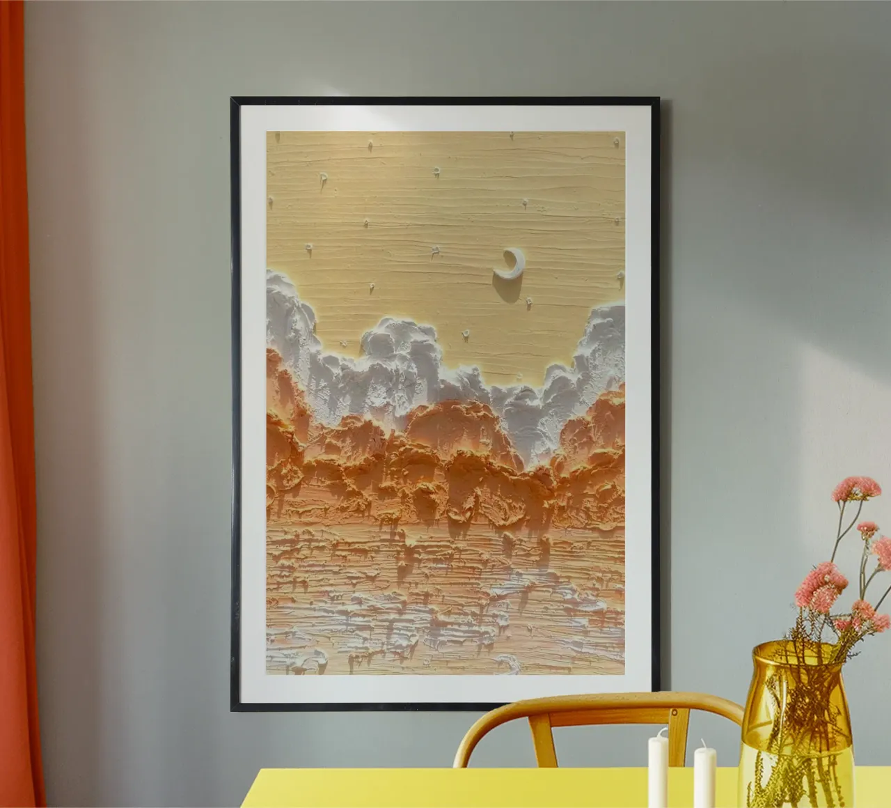 art water and moon poster con telaio in plastica da miracle