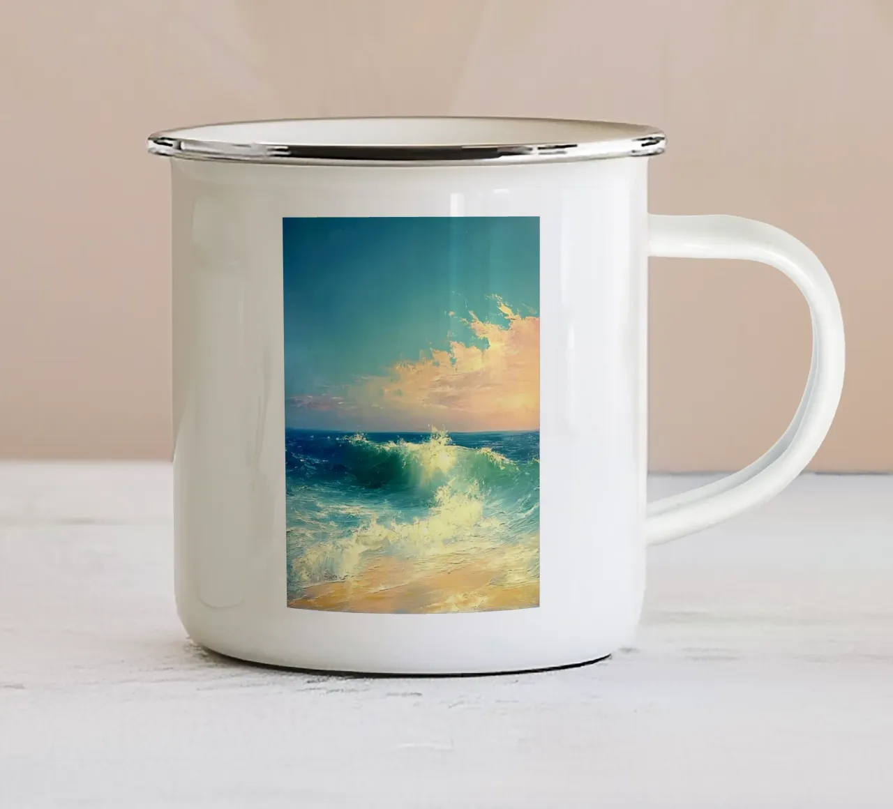 ocean wave shining tazza in smalto da lifeline