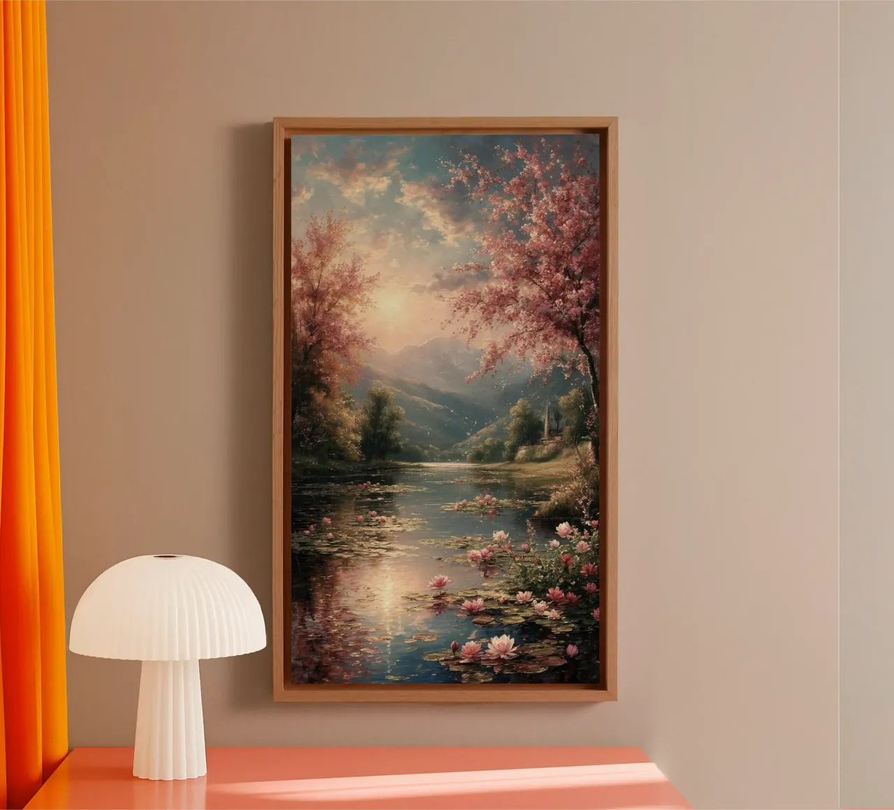 blossom fairy on lake tela con Cornice a cassetta da miracle