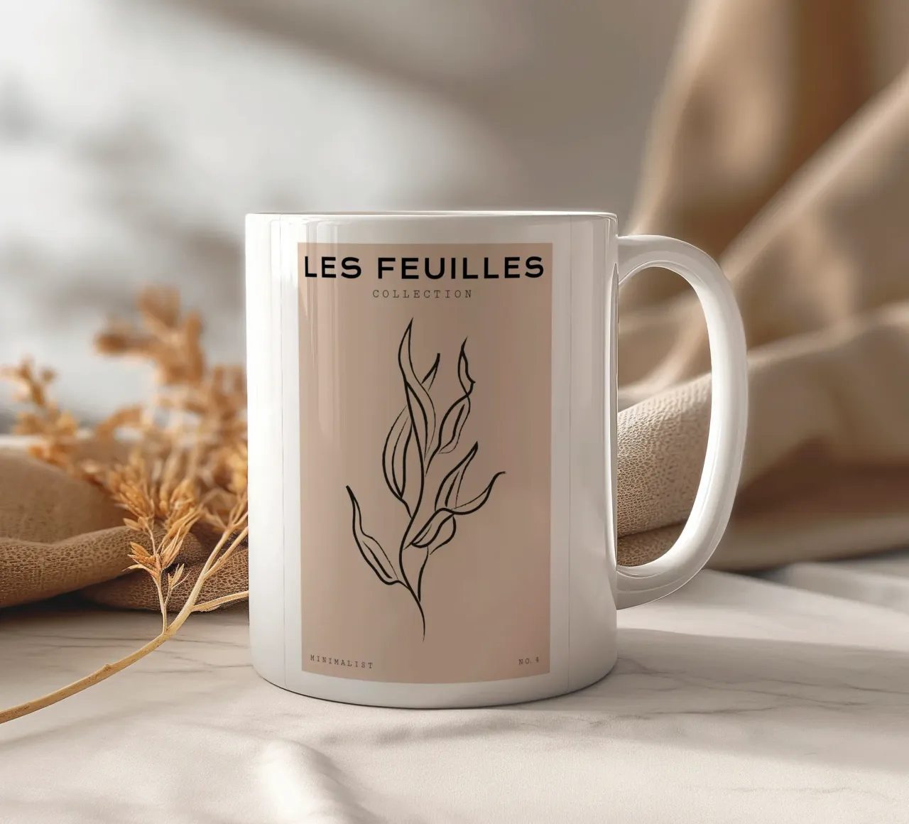 Boho Bohemian 7 Eucalyptus Keramik Tasse von Boho Print Collection