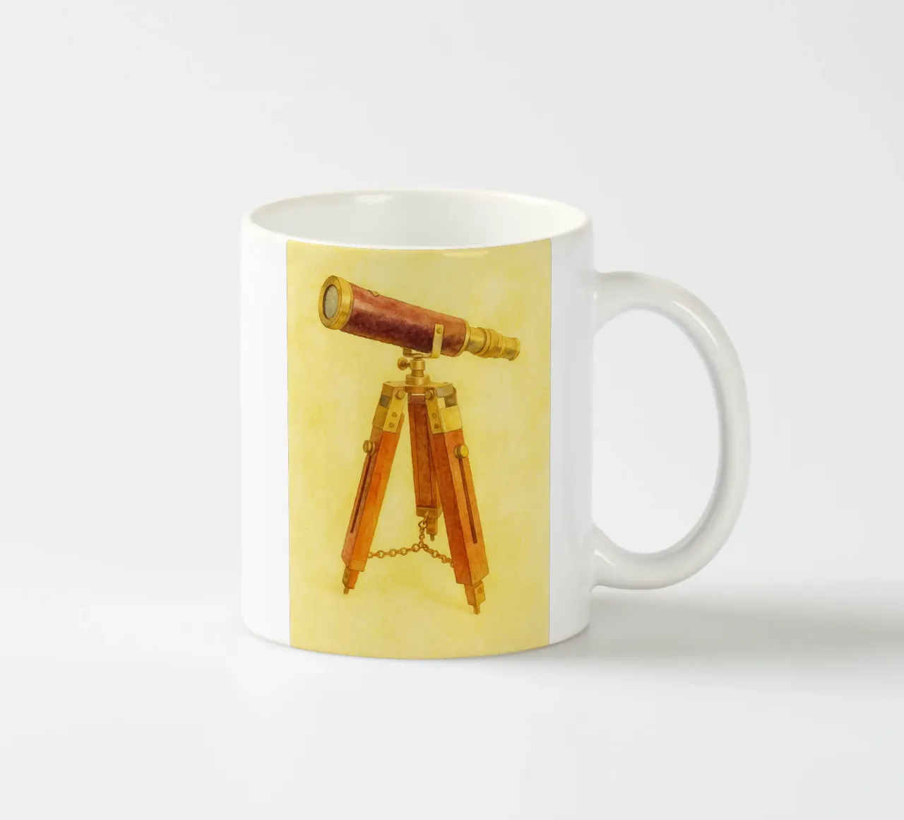 telescopio vecchio dipinto d'epoca tazza in ceramica da kroocoot