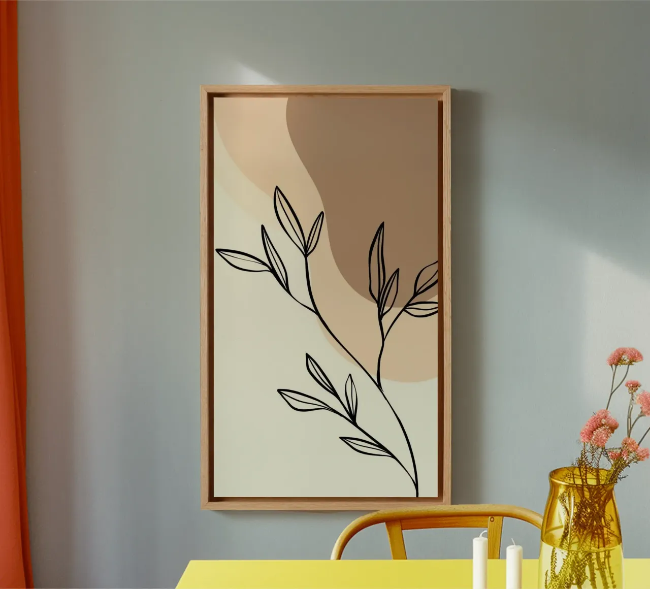 shape and line flower tela con Cornice a cassetta da hamily