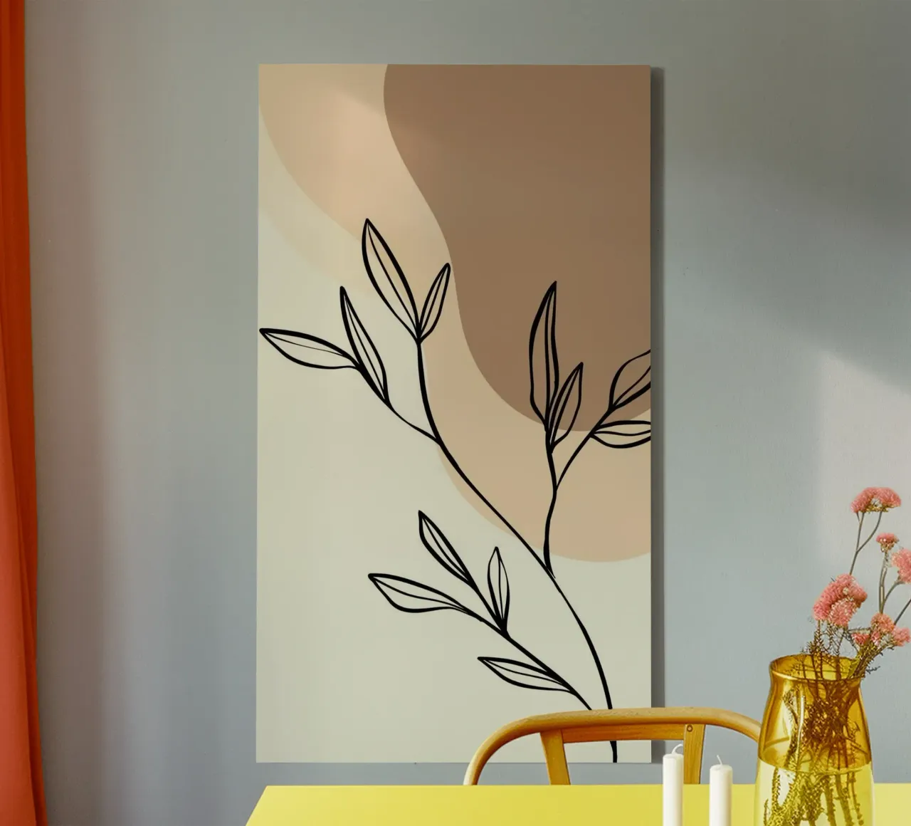 shape and line flower tela con Cornice a cassetta da hamily