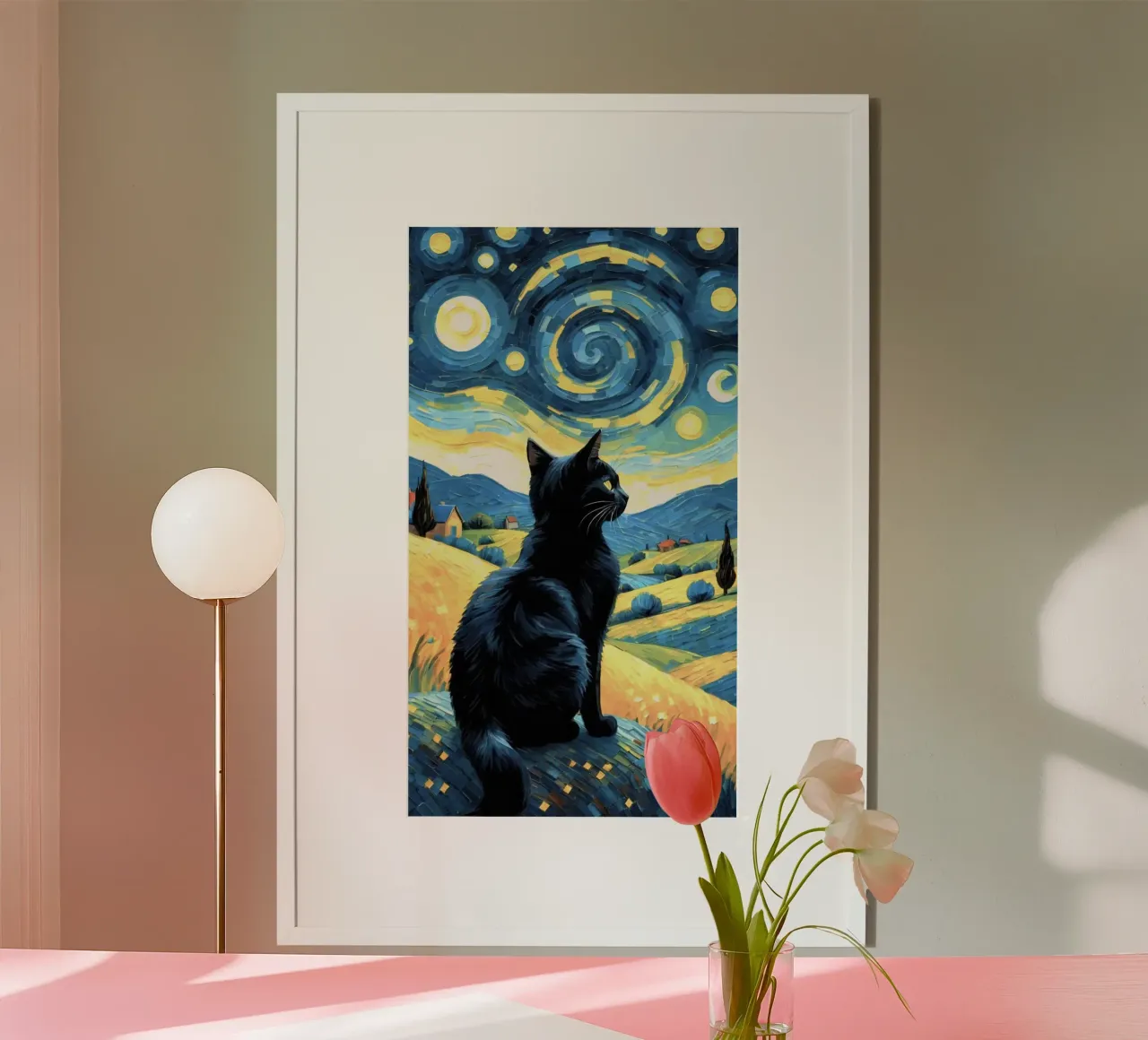 kitty land on and view the stars poster da hamily