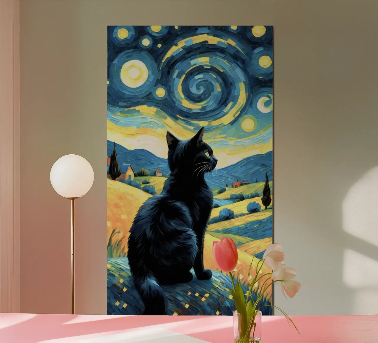kitty land on and view the stars poster da hamily