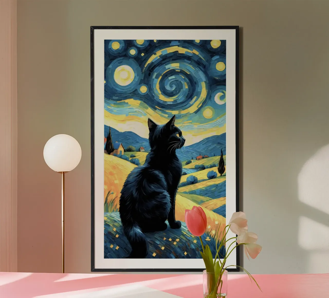 kitty land on and view the stars poster da hamily