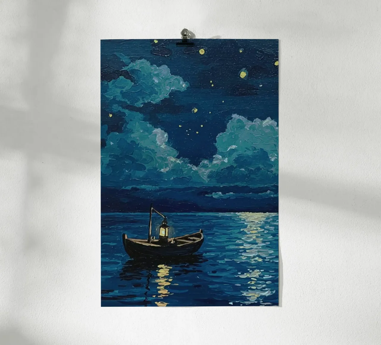 light boat in night poster da melts