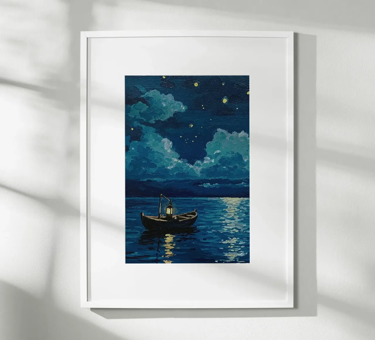 light boat in night poster da melts