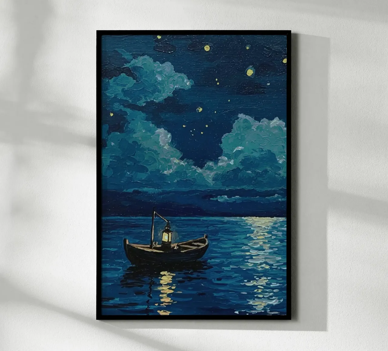 light boat in night poster da melts