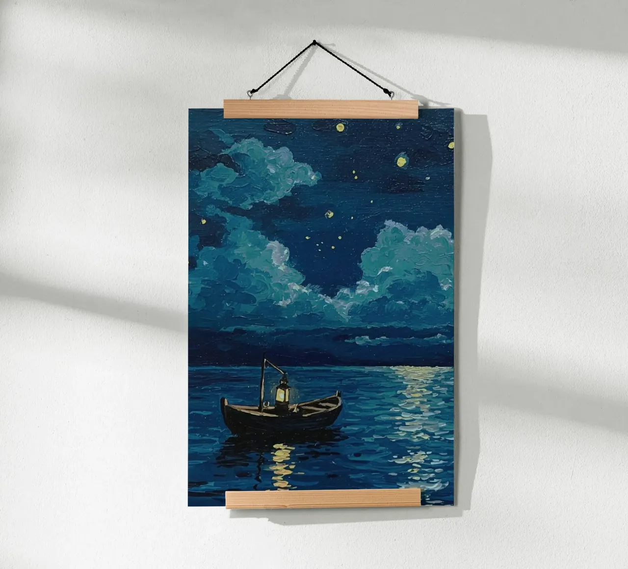 light boat in night poster da melts