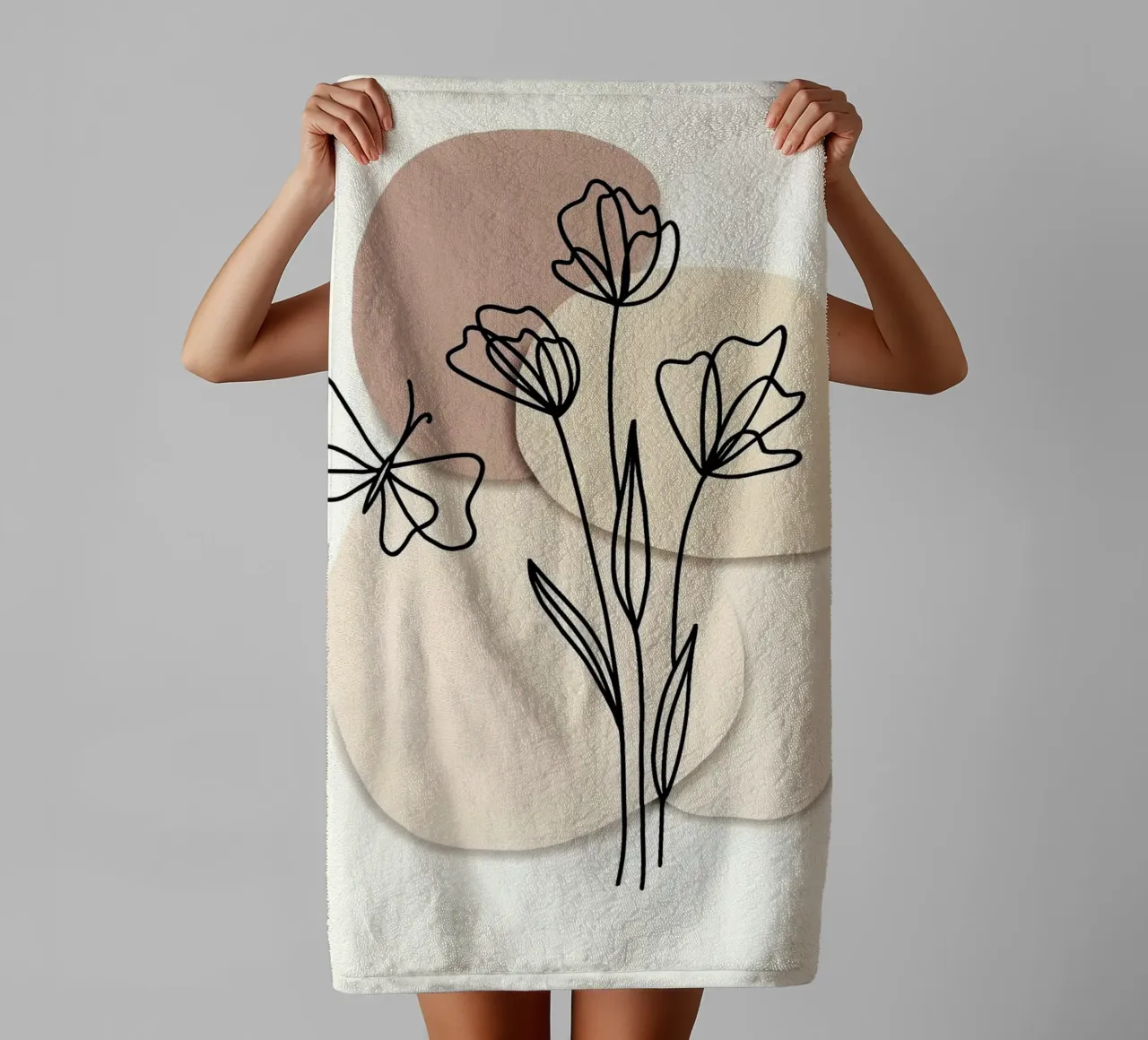shape with flower asciugamano da bagno da melts