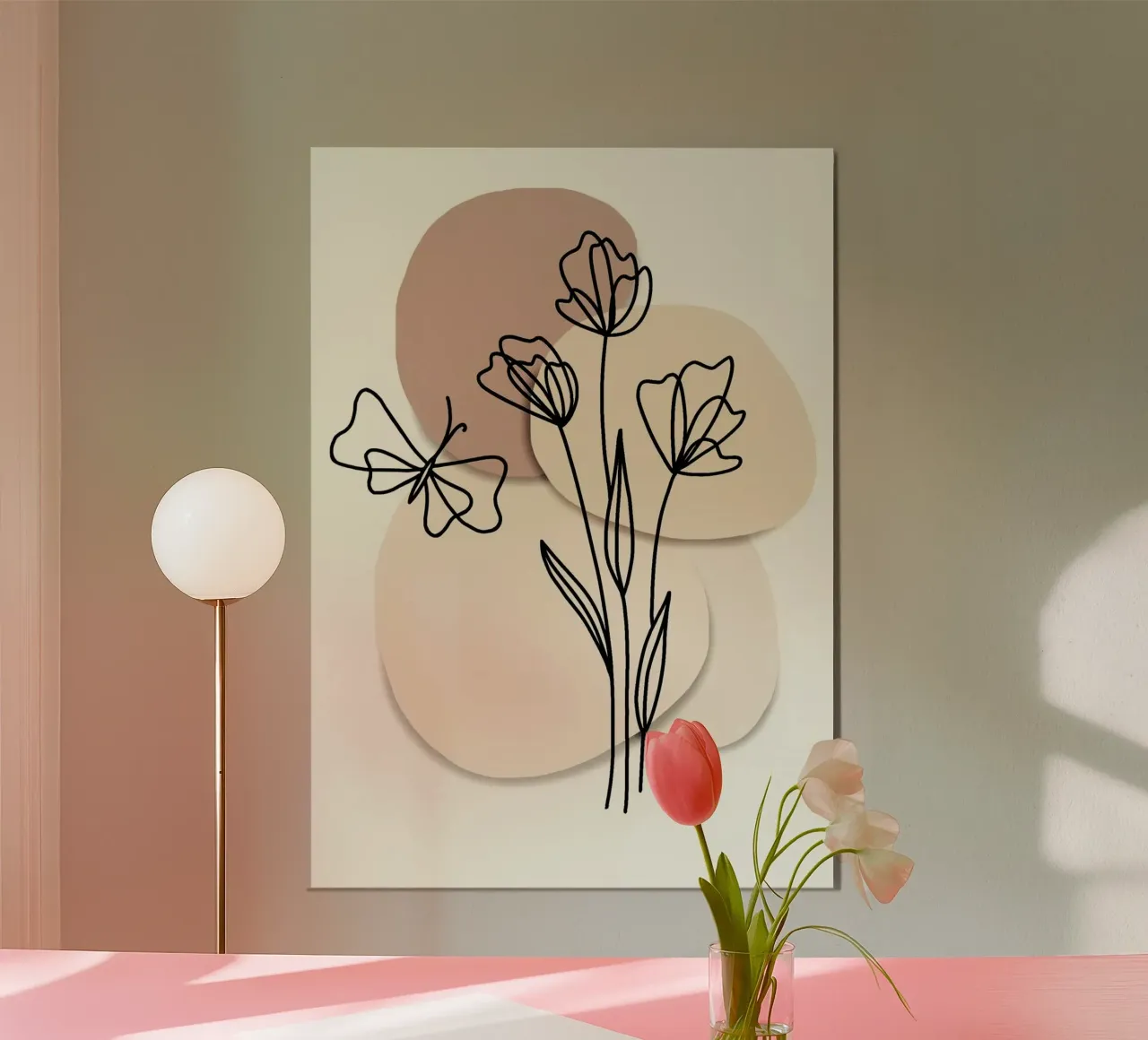 shape with flower poster con telaio in legno da melts
