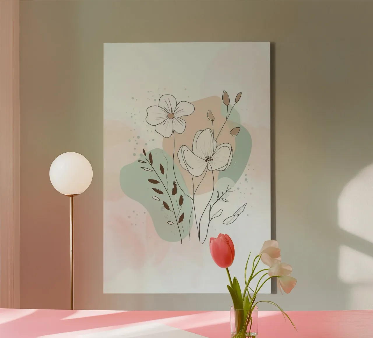 shape balance color flower tela con Cornice a cassetta da melts