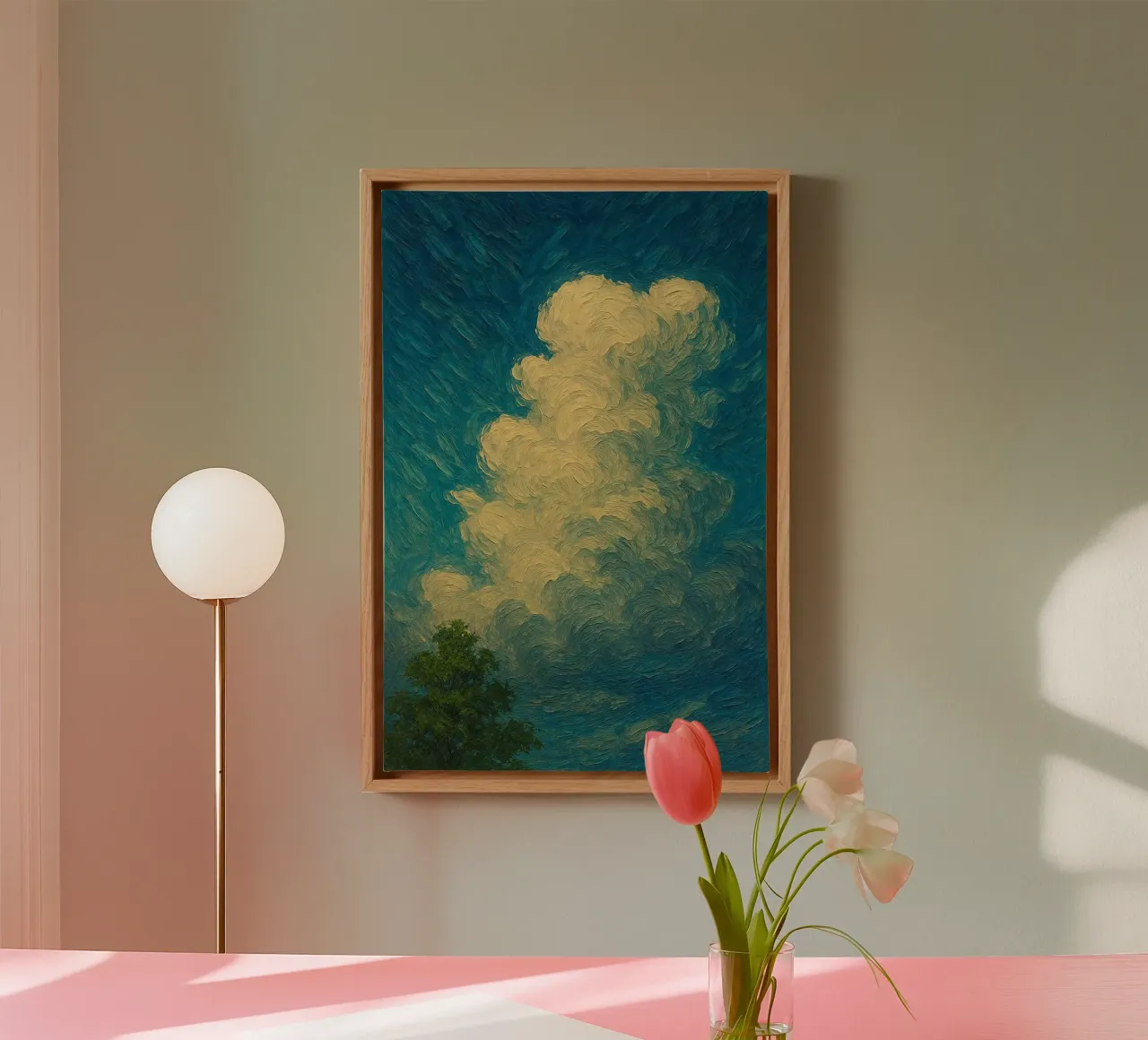 cloud shape in sky canvas with Floater frame by melts