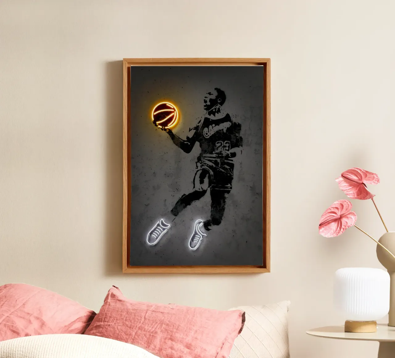 michael jordan licht canvas met Baklijst van Yogashop