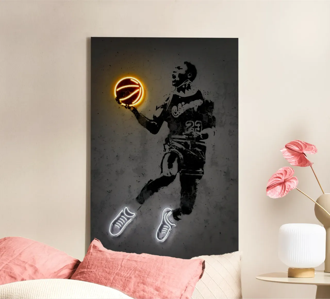 michael jordan licht canvas met Baklijst van Yogashop