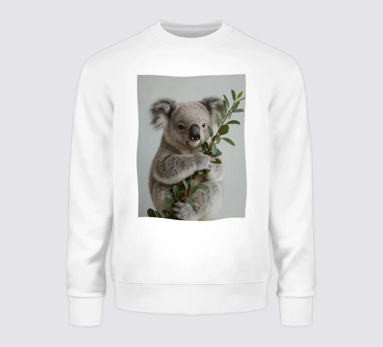 Koala con in mano un ramo di eucalipto felpa da DesignDoodle