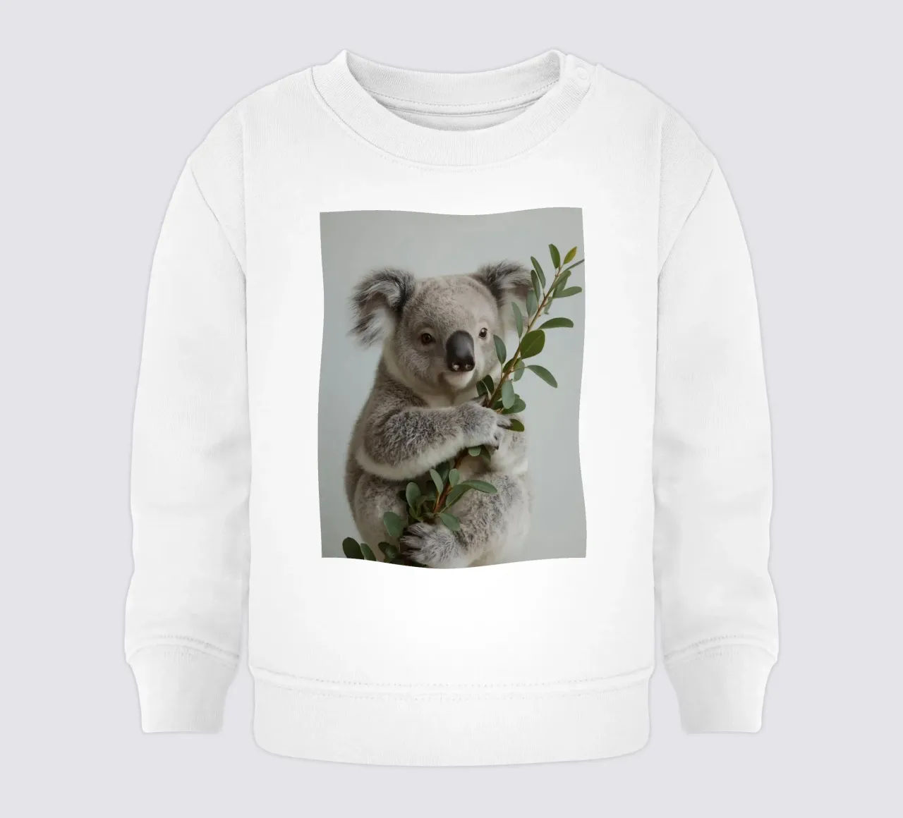 Koala con in mano un ramo di eucalipto felpa neonato da DesignDoodle
